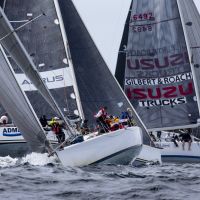 Close Sydney 38 racing off the heads credit Andrea Francolini