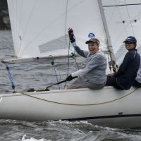 Jan Newland between races on her Yngling Yertl   Margaret Fraser Martin pic   SHR