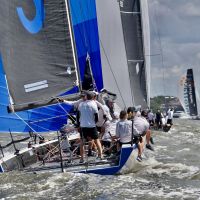 Law Connect chasing the pack downwind on Sydney Harbour credit Tilly McKnight