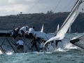 Thor takes a spill in Saturday s unpredictable westerlies credit Marg s Yacht Photos