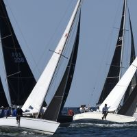 Division 2 boats go toe to toe up the beat   Margaret Fraser Martin pic