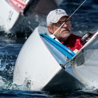 Peter Russell  ACT  took a commanding lead in the 2 4mR  Marg Fraser Martin photo  MF15090